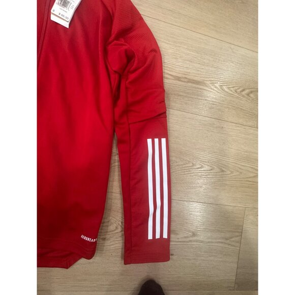 Adidas Red AEROREADY Mens Track Jacket S Size Full-Zip Lightweight Breathable De - Picture 4 of 8